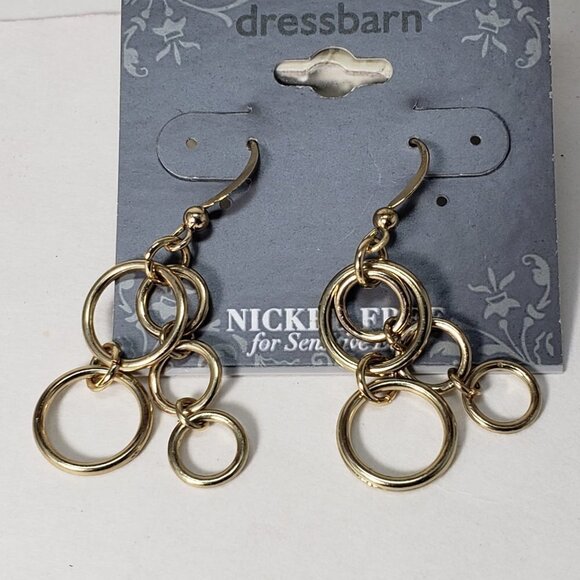 2/$30 Gold tone Hoops Cluster Design Drop Dangle Earrings, 1.75-in Women Jewelry - Picture 5 of 8
